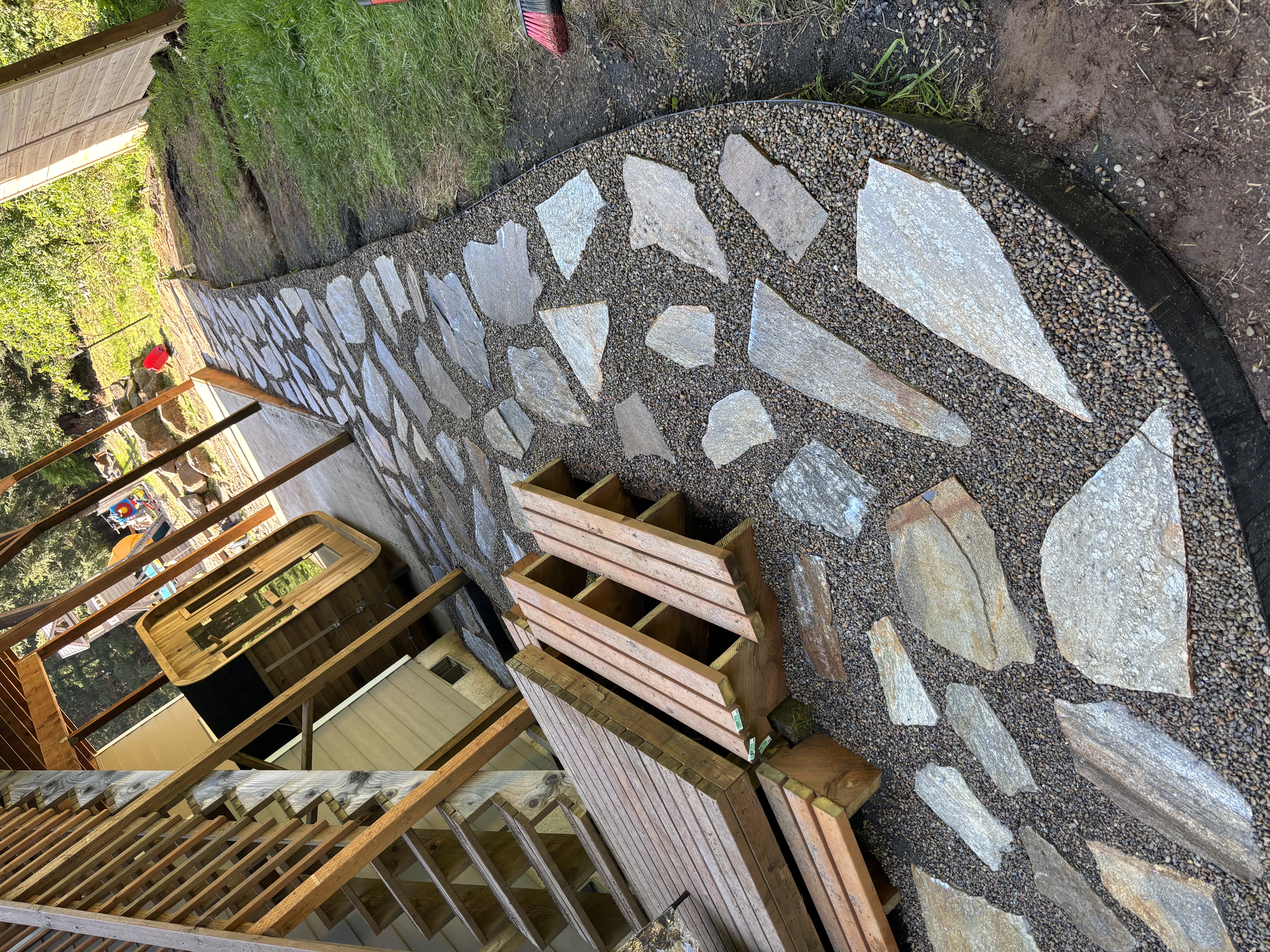 Completed outdoor walkway