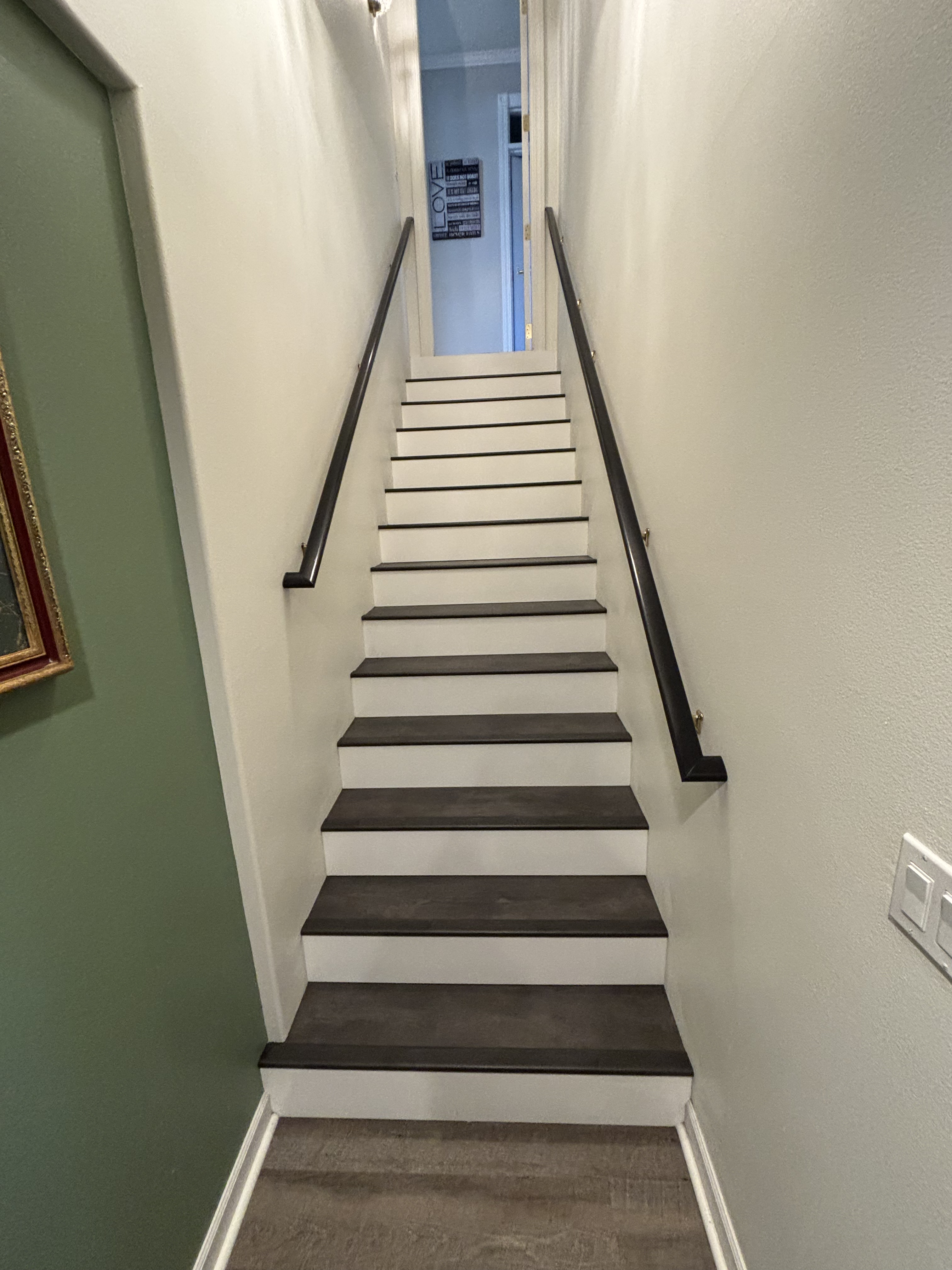 Hardwood stairway after renovation